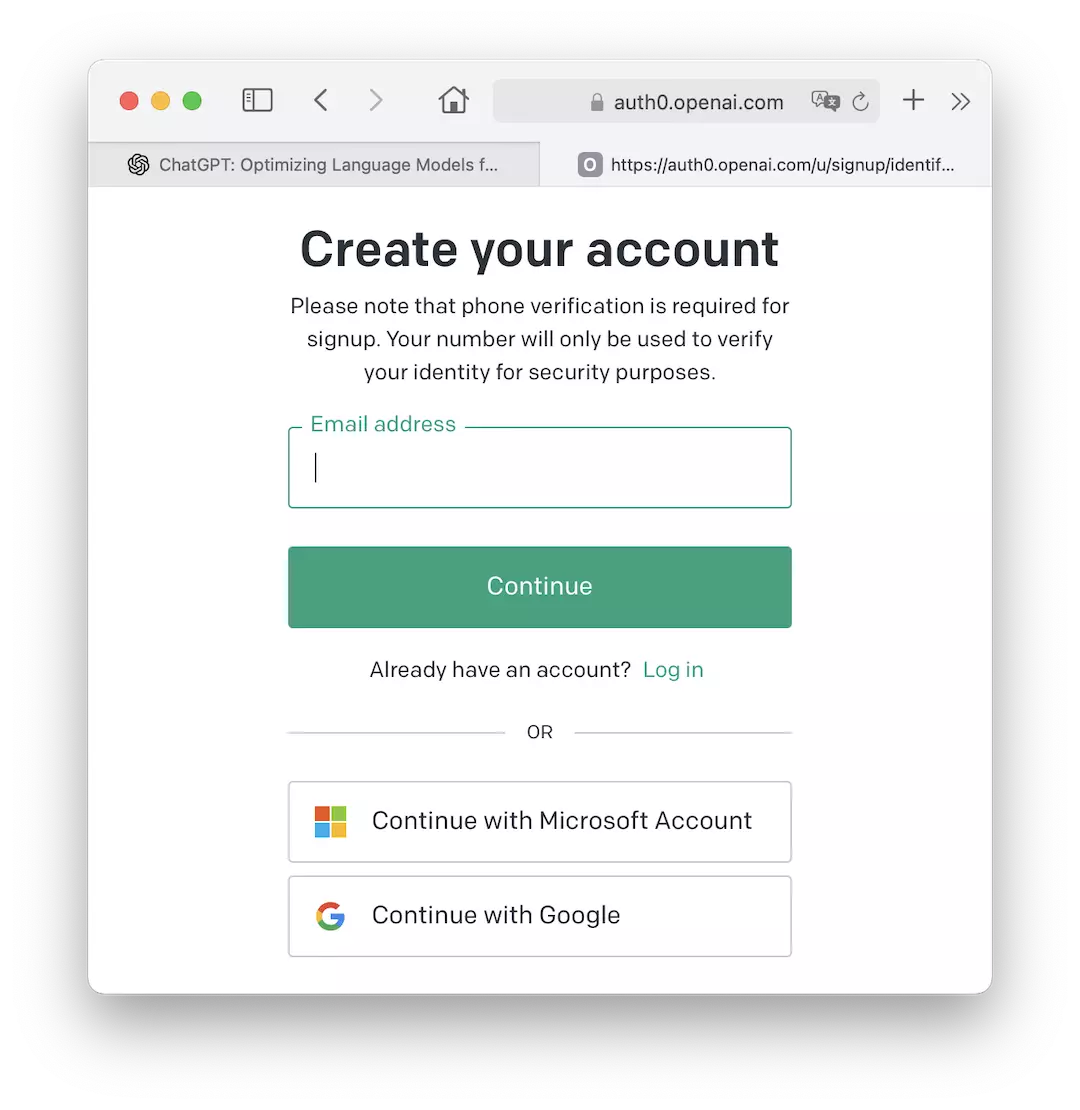 OpenAI signup